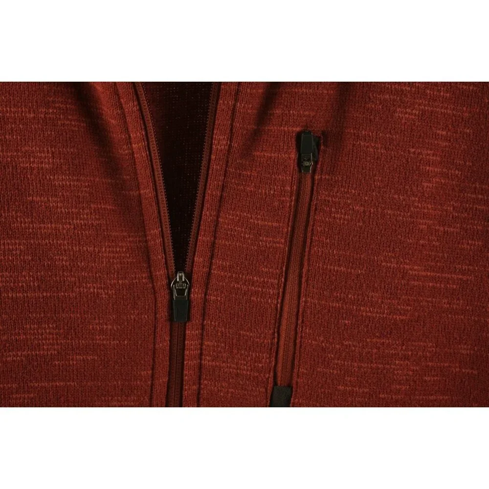 UNTUCKit Kezoh Full Zip Fleece Sweater Men’s XL Comfort Stretch Soft Red Heather
